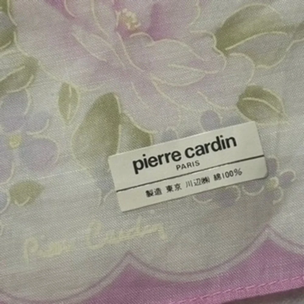 VTG PIERRE CARDIN Scarf Handkerchief Floral Cotton Pink 18x18
